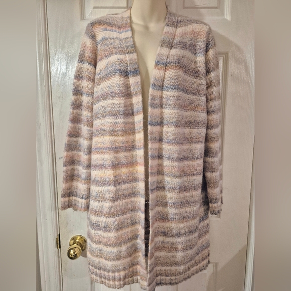 Papaya Open Front Long Cardigan, Large - Picture 4 of 8